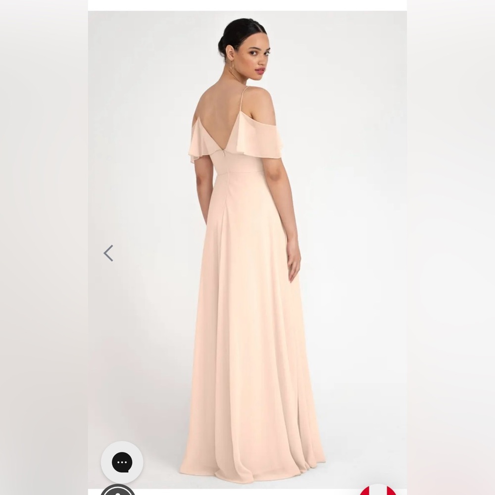 NWT Jenny Yoo Mila Dress - blush, chiffon flowy dress - Picture 2 of 6